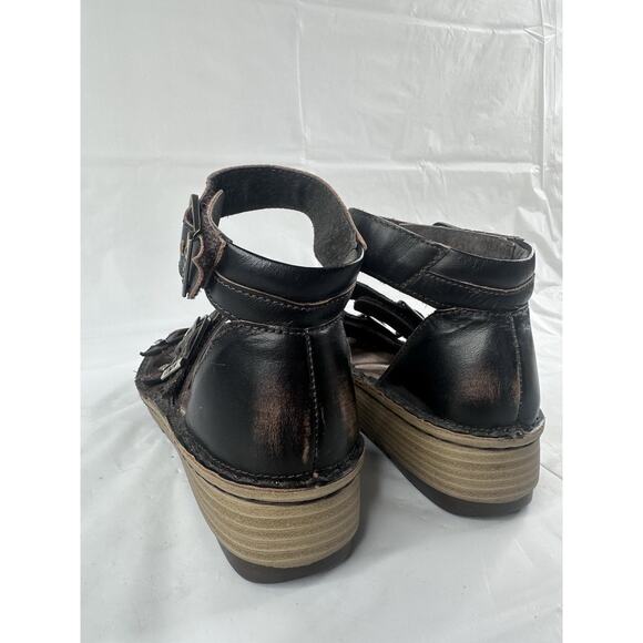 Naot Dark Brown Leather Begonia Strappy Gladiator Sandals Shoes 36 US 5-5.5 - Picture 7 of 11